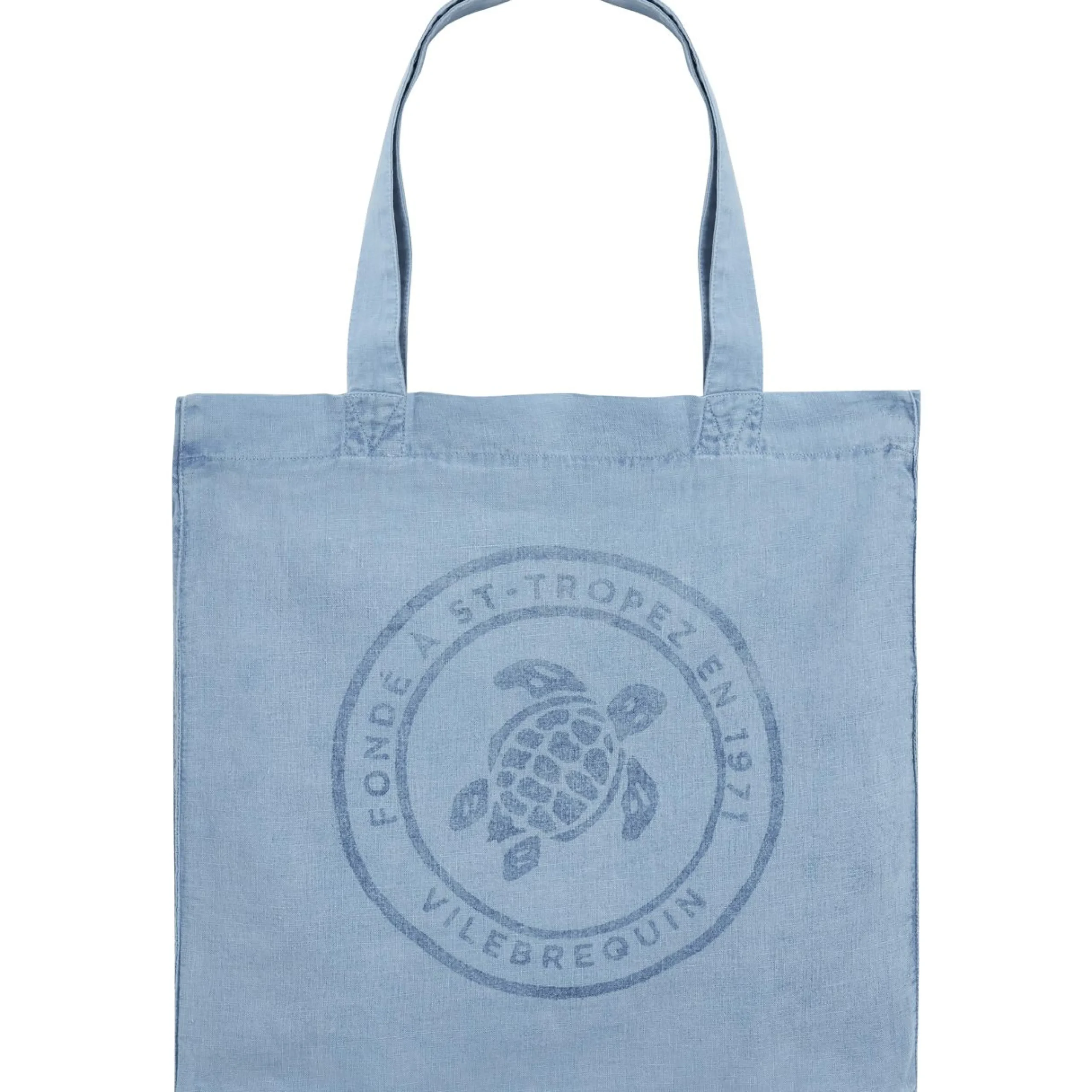 Homme Vilebrequin Sacs De Plage Et Pochettes^Tote Bag En Lin Imprime Tortue Teinture Minerale