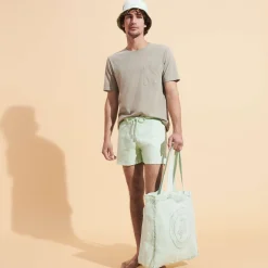 Homme Vilebrequin Sacs De Plage Et Pochettes^Tote Bag En Lin Imprime Tortue Teinture Minerale