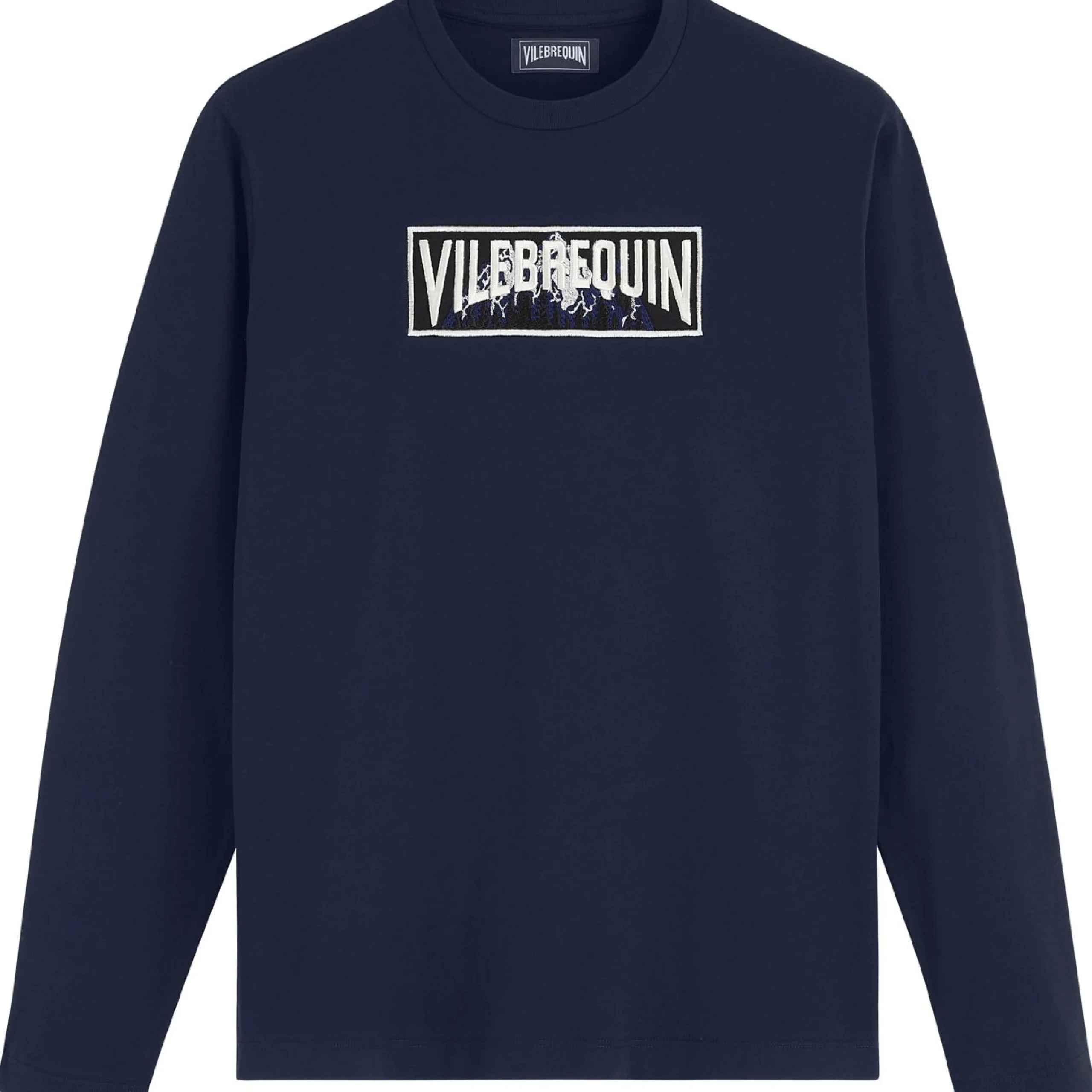 Homme Vilebrequin T-Shirts^T-Shirt A Manches Longues En Coton Homme Patch Montagne Brodé
