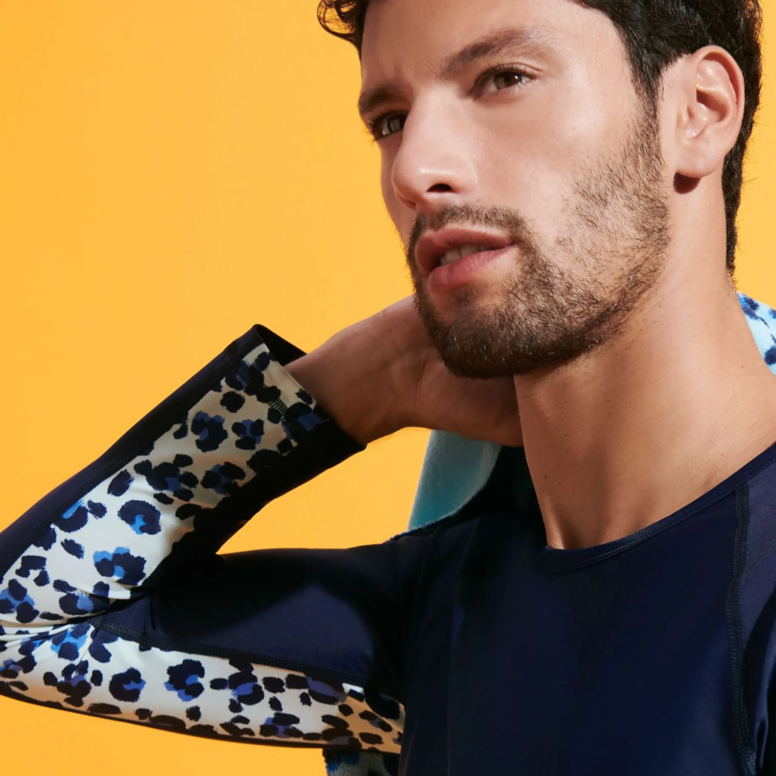 Homme Vilebrequin T-Shirts Anti Uv^T-Shirt Anti Uv Manches Longues Homme Turtles Leopard
