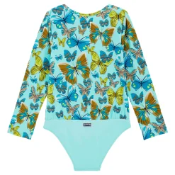 Fille Vilebrequin Une Pièce^T-Shirt Anti Uv Une Pièce Manches Longues Fille Butterflies