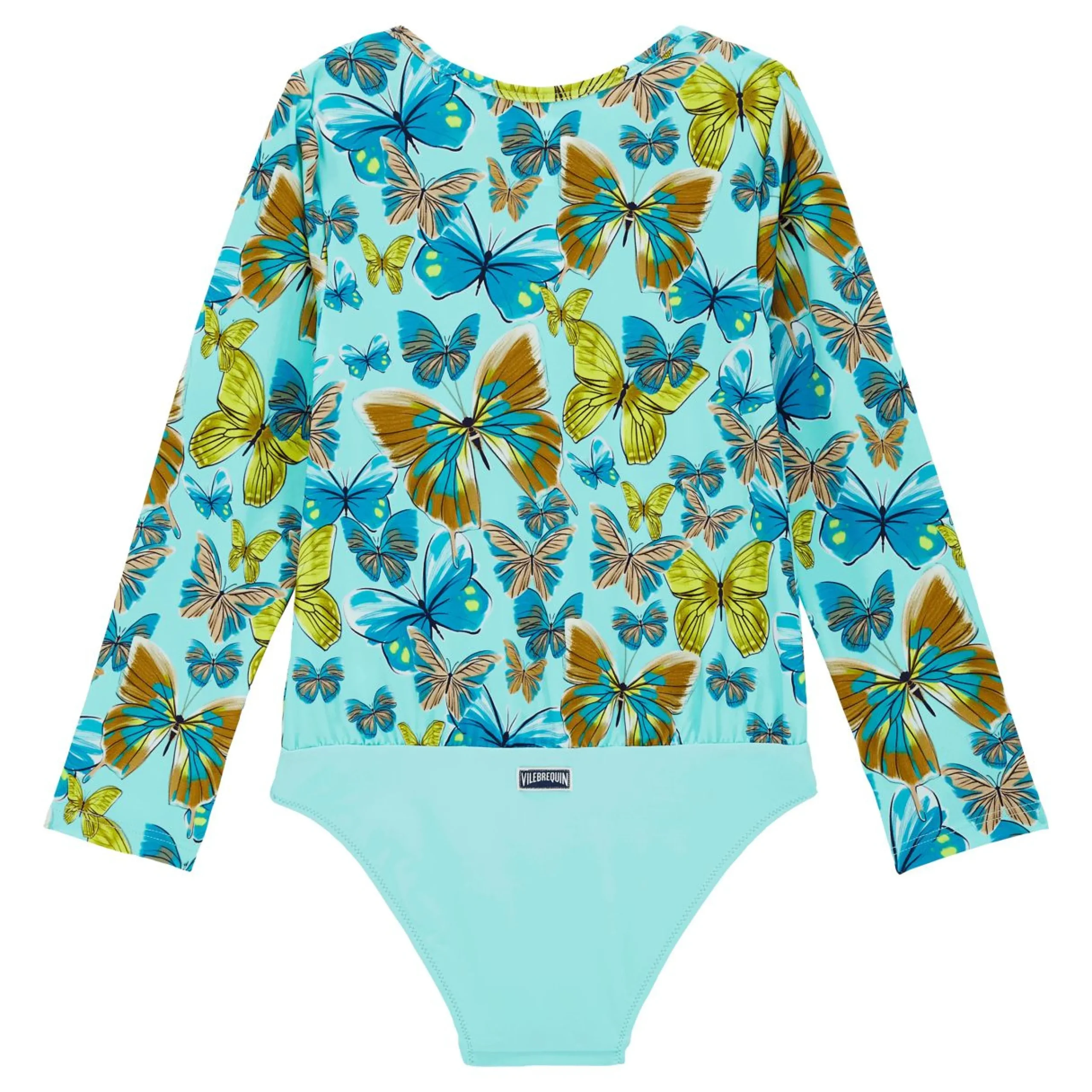Fille Vilebrequin Une Pièce^T-Shirt Anti Uv Une Pièce Manches Longues Fille Butterflies