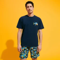 Homme Vilebrequin T-Shirts^T-Shirt Coton Organique Homme Piranhas Brodé