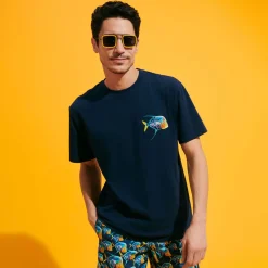 Homme Vilebrequin T-Shirts^T-Shirt Coton Organique Homme Piranhas Brodé