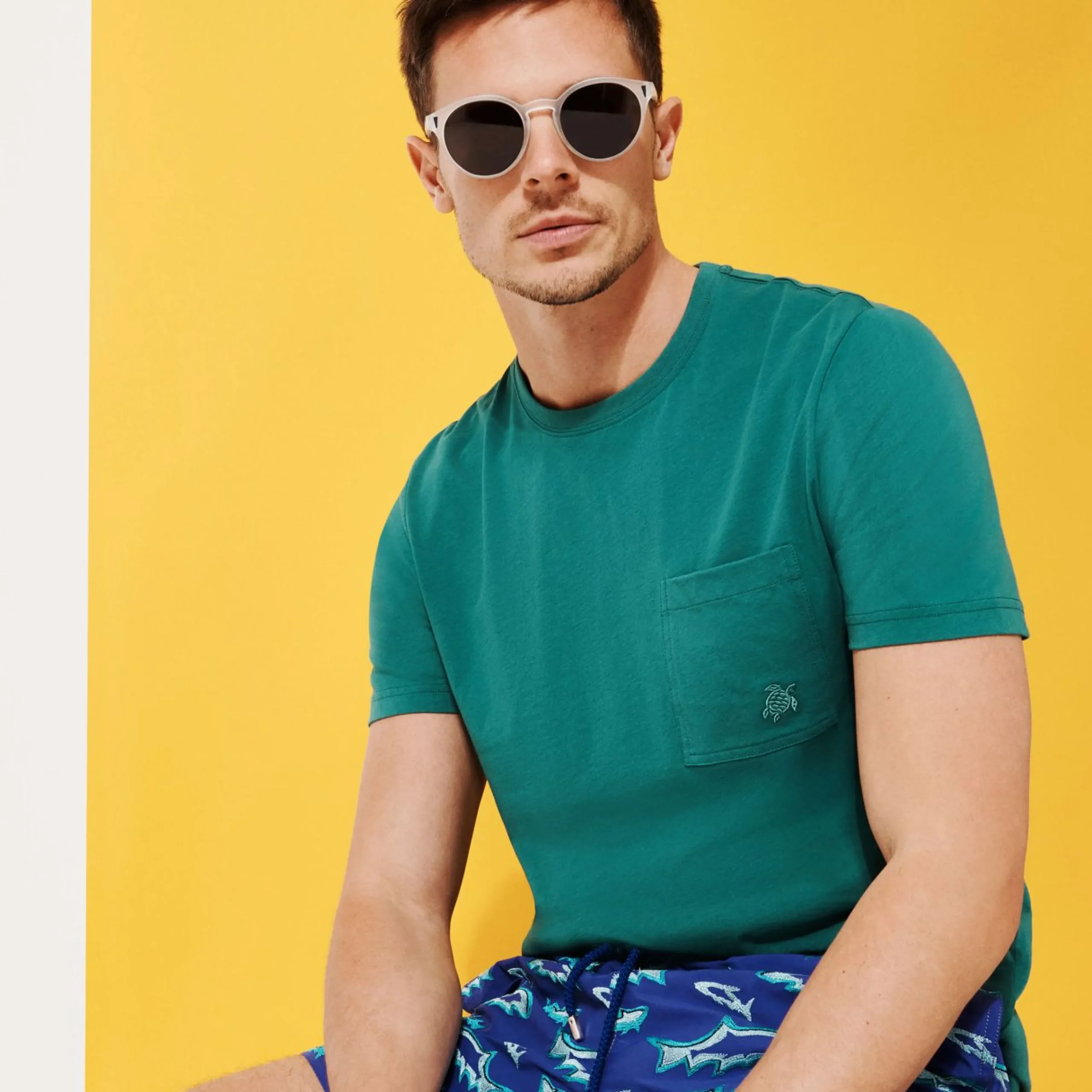 Homme Vilebrequin T-Shirts^T-Shirt En Coton Bio Homme Uni