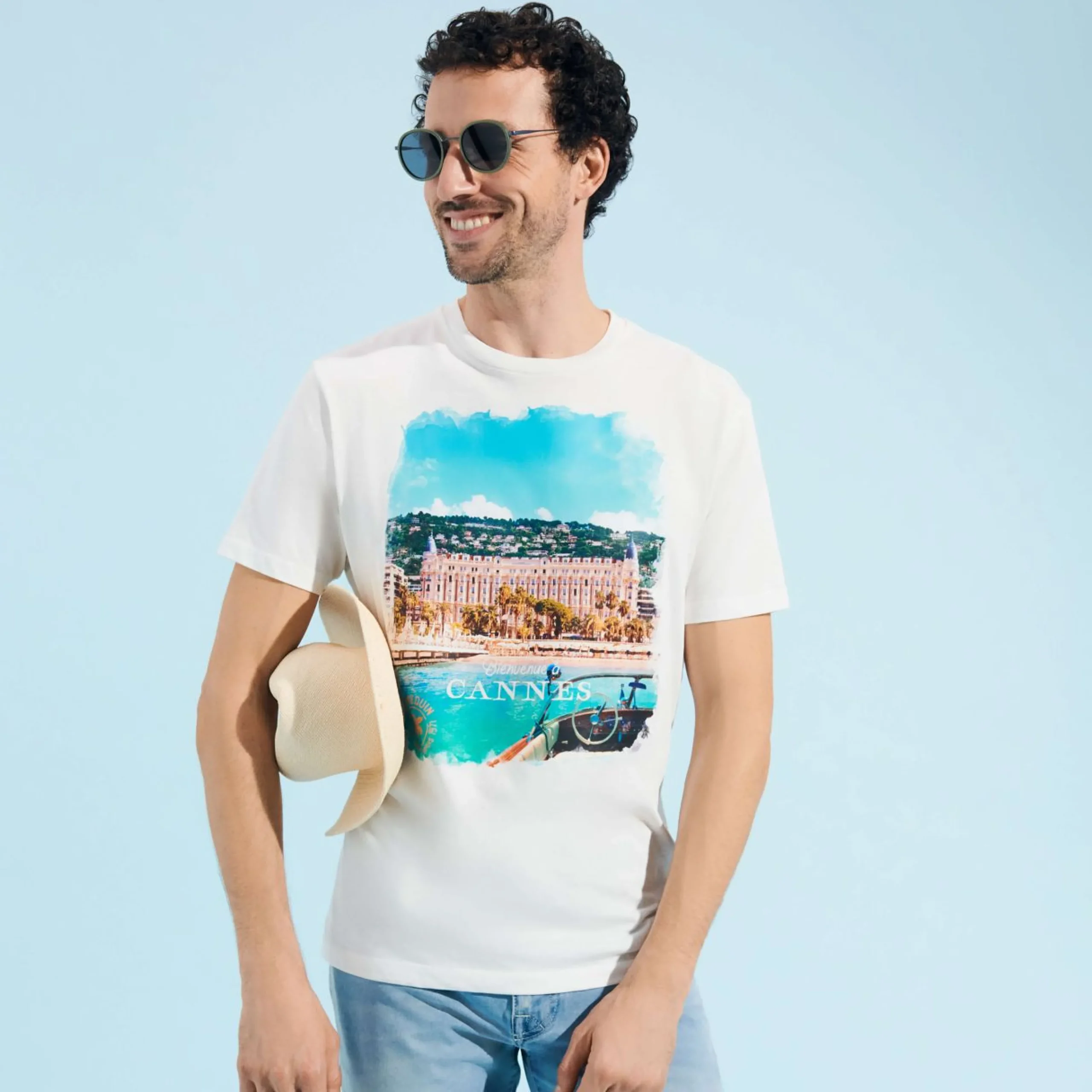 Homme Vilebrequin T-Shirts^T-Shirt En Coton Homme Cannes