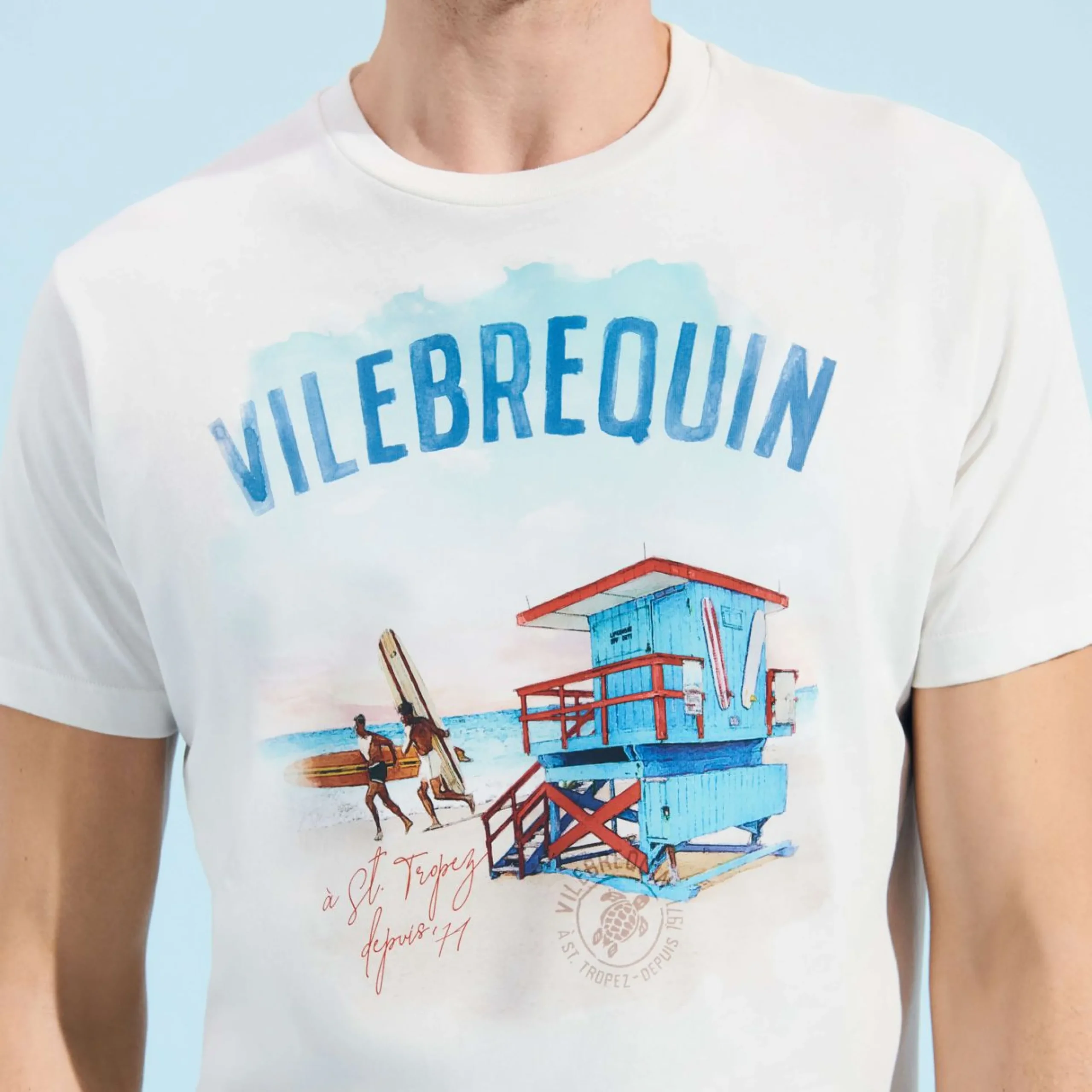 Homme Vilebrequin T-Shirts^T-Shirt En Coton Homme Malibu Lifeguard